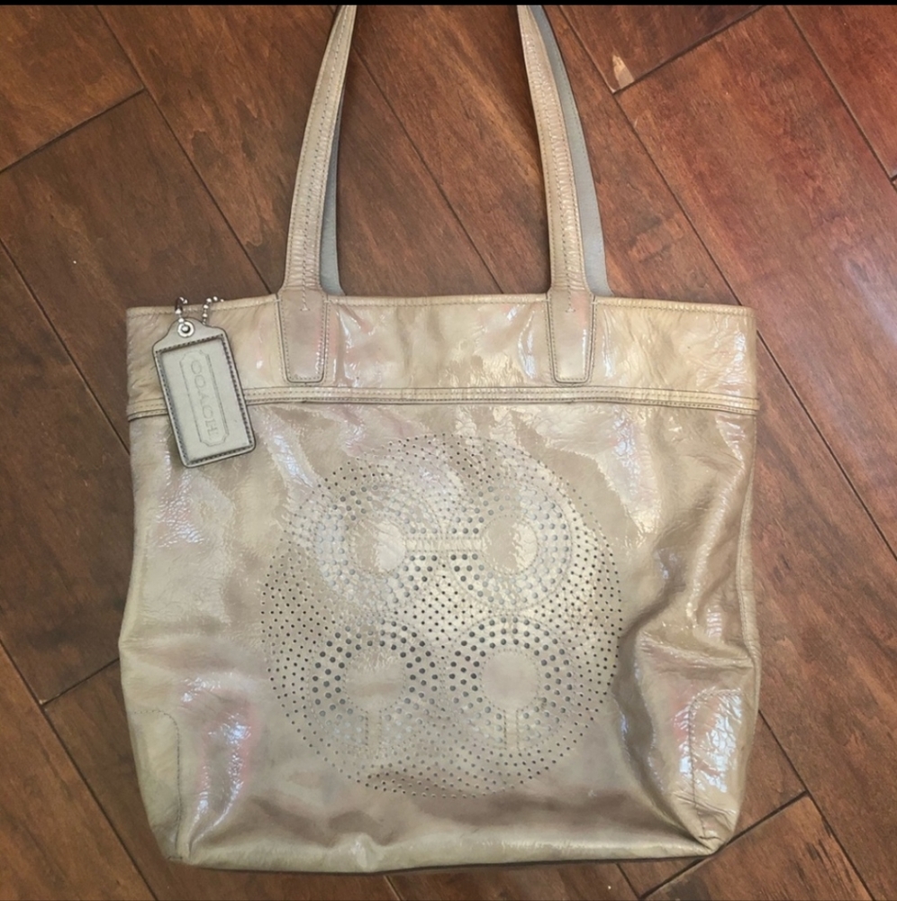 Coach audrey patent leather tote bag
